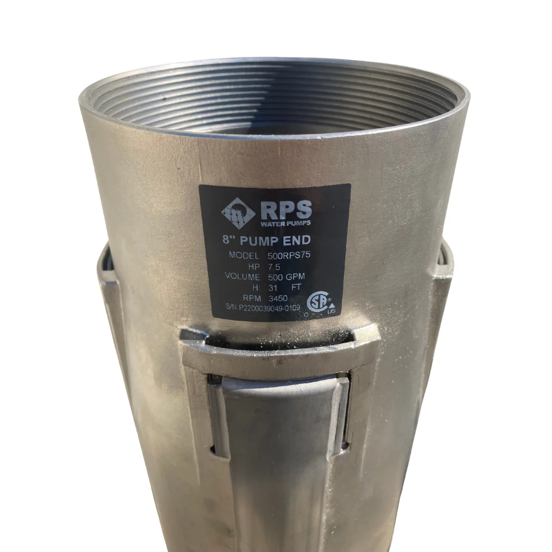 RPS 15HP 480V 500RPS150, Up to 140FT Head, 240 to 660GPM, Stainless Steel Submersible Pump End + Motor - Image 12