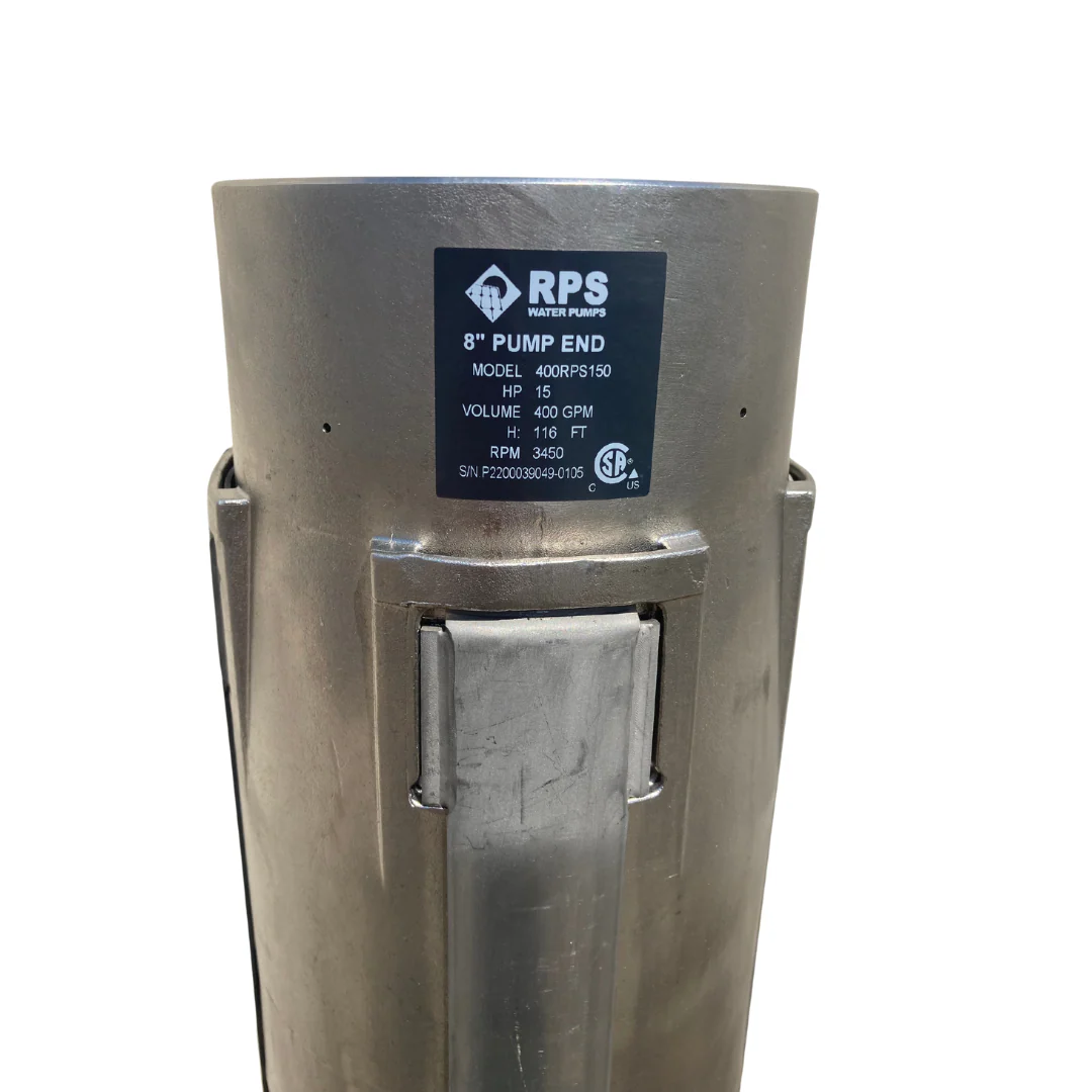 RPS 25HP 480V 400RPS250, Up to 225FT Head, 249 to 528GPM, Stainless Steel Submersible Pump End + Motor - Image 4